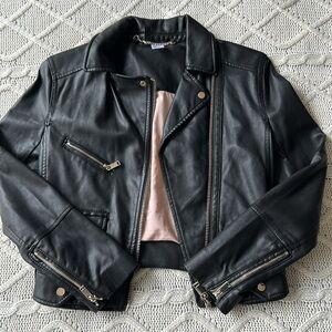 H&M Faux Leather Jacket in Black